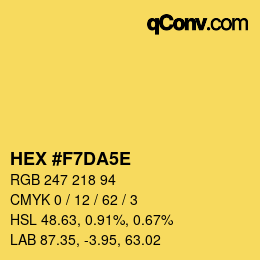 Color code: HEX #F7DA5E | qconv.com