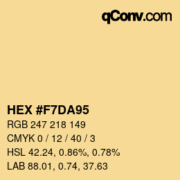 Farbcode: HEX #F7DA95 | qconv.com
