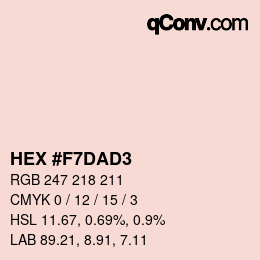 カラーコード: HEX #F7DAD3 | qconv.com