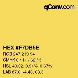 Color code: HEX #F7DB5E | qconv.com