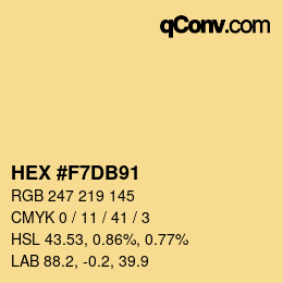 颜色代码: HEX #F7DB91 | qconv.com
