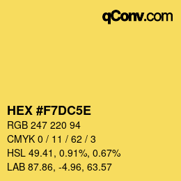Code couleur: HEX #F7DC5E | qconv.com