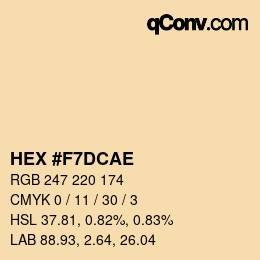 Code couleur: HEX #F7DCAE | qconv.com