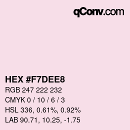 Color code: HEX #F7DEE8 | qconv.com