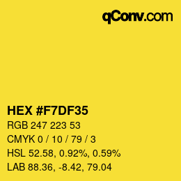 Color code: HEX #F7DF35 | qconv.com