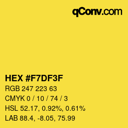 カラーコード: HEX #F7DF3F | qconv.com