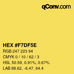 Code couleur: HEX #F7DF5E | qconv.com