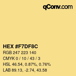 Color code: HEX #F7DF8C | qconv.com