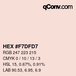 カラーコード: HEX #F7DFD7 | qconv.com