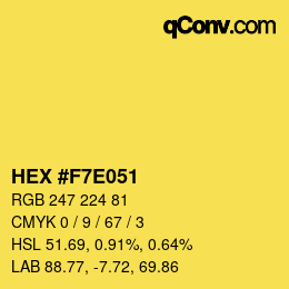 Color code: HEX #F7E051 | qconv.com