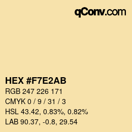 カラーコード: HEX #F7E2AB | qconv.com