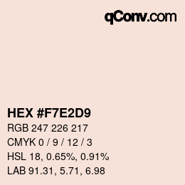 Color code: HEX #F7E2D9 | qconv.com