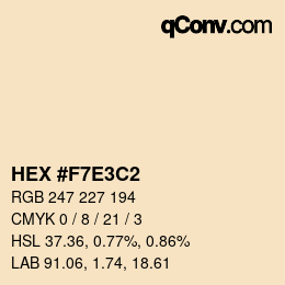 Color code: HEX #F7E3C2 | qconv.com