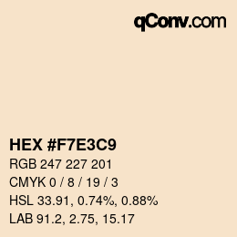 Color code: HEX #F7E3C9 | qconv.com