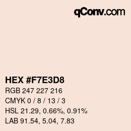 Color code: HEX #F7E3D8 | qconv.com