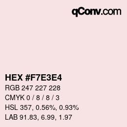 Color code: HEX #F7E3E4 | qconv.com