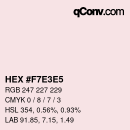 Color code: HEX #F7E3E5 | qconv.com