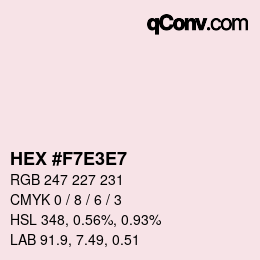 Color code: HEX #F7E3E7 | qconv.com