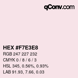 Color code: HEX #F7E3E8 | qconv.com
