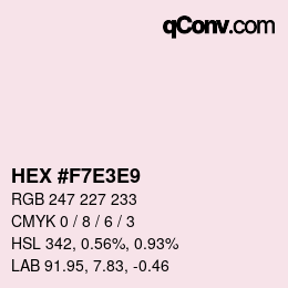 Color code: HEX #F7E3E9 | qconv.com