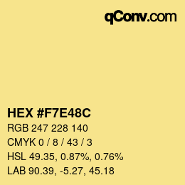 Color code: HEX #F7E48C | qconv.com
