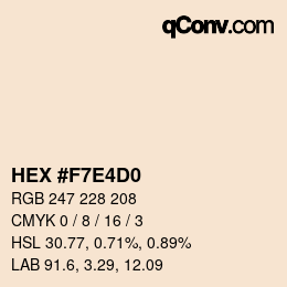 Color code: HEX #F7E4D0 | qconv.com