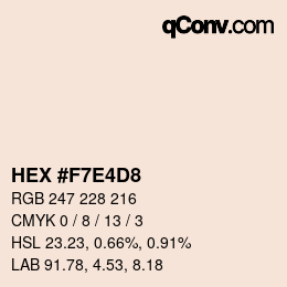 Color code: HEX #F7E4D8 | qconv.com