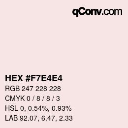 Color code: HEX #F7E4E4 | qconv.com