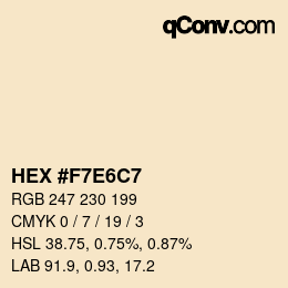 Color code: HEX #F7E6C7 | qconv.com
