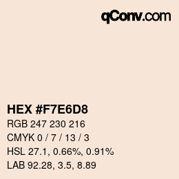 Color code: HEX #F7E6D8 | qconv.com