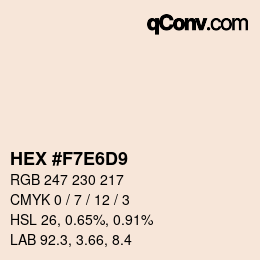 Color code: HEX #F7E6D9 | qconv.com