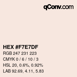 Color code: HEX #F7E7DF | qconv.com