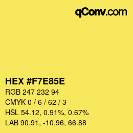 Color code: HEX #F7E85E | qconv.com