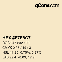Color code: HEX #F7E8C7 | qconv.com