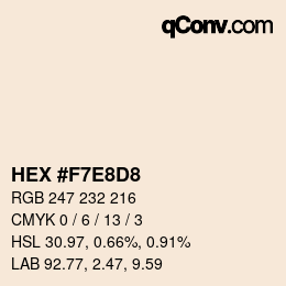 Color code: HEX #F7E8D8 | qconv.com