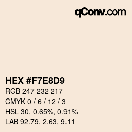 Color code: HEX #F7E8D9 | qconv.com