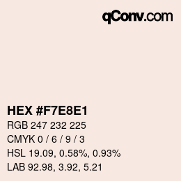 Color code: HEX #F7E8E1 | qconv.com