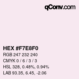 Color code: HEX #F7E8F0 | qconv.com