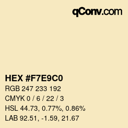 Color code: HEX #F7E9C0 | qconv.com