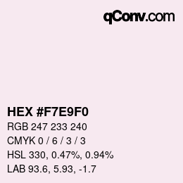 Código de color: HEX #F7E9F0 | qconv.com