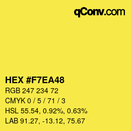 Color code: HEX #F7EA48 | qconv.com