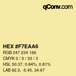 颜色代码: HEX #F7EAA6 | qconv.com