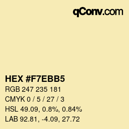 Color code: HEX #F7EBB5 | qconv.com