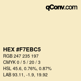 颜色代码: HEX #F7EBC5 | qconv.com