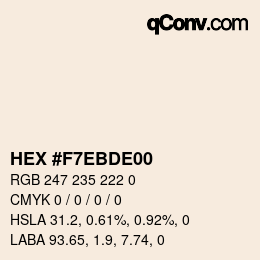 Color code: HEX #F7EBDE00 | qconv.com