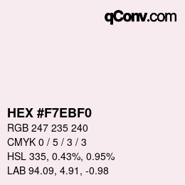 Color code: HEX #F7EBF0 | qconv.com