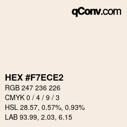 颜色代码: HEX #F7ECE2 | qconv.com
