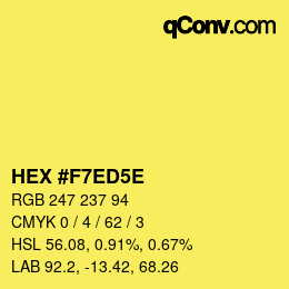 Código de color: HEX #F7ED5E | qconv.com