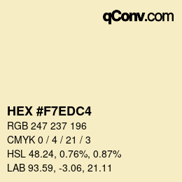 颜色代码: HEX #F7EDC4 | qconv.com