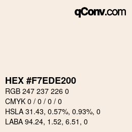 Color code: HEX #F7EDE200 | qconv.com